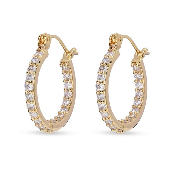 Crystal Haze Jewelry Mini Serena Hoop Earrings in 18kt Gold-plated Brass $85.00 - Picture 1 of 16